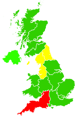 Click on a region for air pollution levels for 02/09/2002