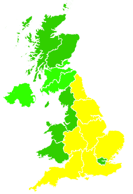 Click on a region for air pollution levels for 02/09/2018