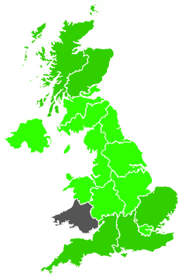 Click on a region for air pollution levels for 02/10/1990
