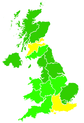 Click on a region for air pollution levels for 02/10/1998