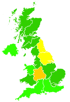 Click on a region for air pollution levels for 02/10/2003