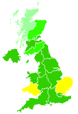Click on a region for air pollution levels for 02/10/2004