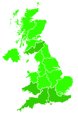 Click on a region for air pollution levels for 02/10/2019