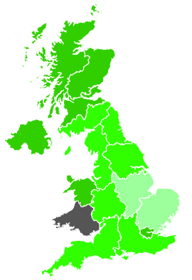 Click on a region for air pollution levels for 02/11/1987
