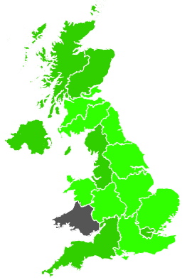 Click on a region for air pollution levels for 02/11/1990