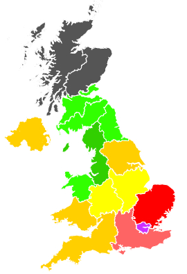Click on a region for air pollution levels for 02/11/1997