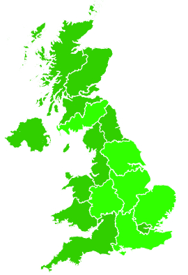 Click on a region for air pollution levels for 02/11/2007
