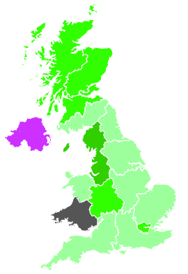 Click on a region for air pollution levels for 02/12/1989