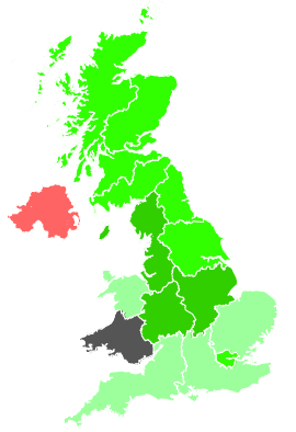 Click on a region for air pollution levels for 02/12/1991