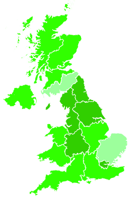Click on a region for air pollution levels for 02/12/1995