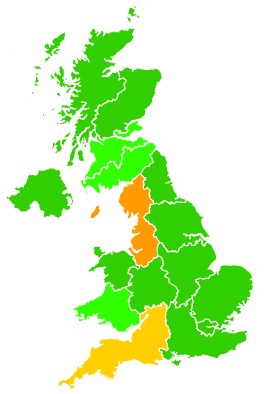 Click on a region for air pollution levels for 02/12/2004