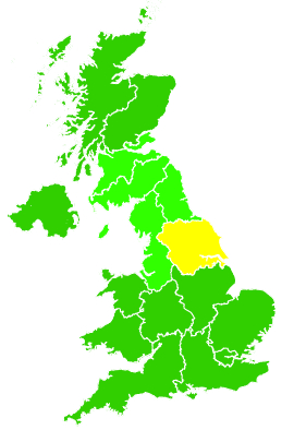 Click on a region for air pollution levels for 02/12/2005