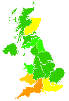 Click on a region for air pollution levels for 02/12/2016