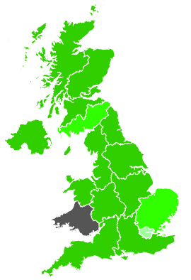 Click on a region for air pollution levels for 03/01/1992