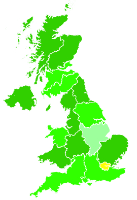 Click on a region for air pollution levels for 03/01/1993