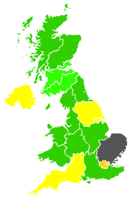 Click on a region for air pollution levels for 03/01/1995