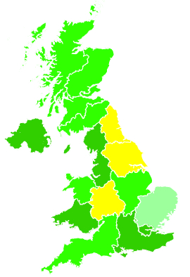 Click on a region for air pollution levels for 03/01/1996