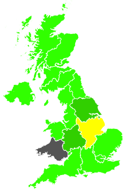 Click on a region for air pollution levels for 03/02/1991