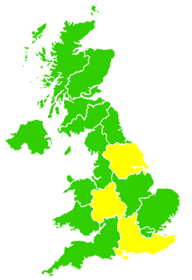 Click on a region for air pollution levels for 03/03/1999