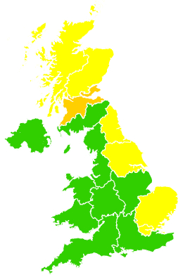 Click on a region for air pollution levels for 03/03/2005