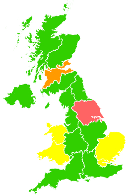 Click on a region for air pollution levels for 03/03/2006