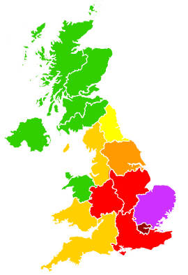 Click on a region for air pollution levels for 03/03/2018
