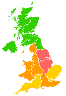 Click on a region for air pollution levels for 03/03/2021