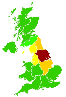 Click on a region for air pollution levels for 03/03/2022