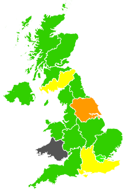 Click on a region for air pollution levels for 03/04/1991