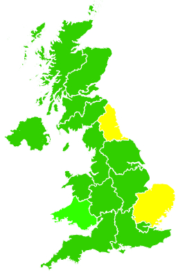 Click on a region for air pollution levels for 03/04/1993