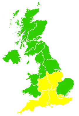 Click on a region for air pollution levels for 03/04/1996