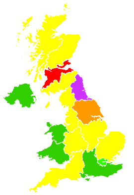 Click on a region for air pollution levels for 03/04/1999