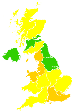 Click on a region for air pollution levels for 03/04/2009