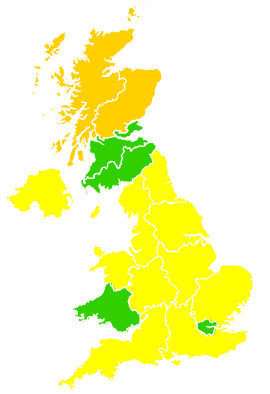 Click on a region for air pollution levels for 03/05/1994