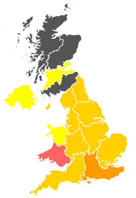 Click on a region for air pollution levels for 03/05/1999