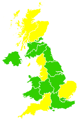 Click on a region for air pollution levels for 03/05/2004