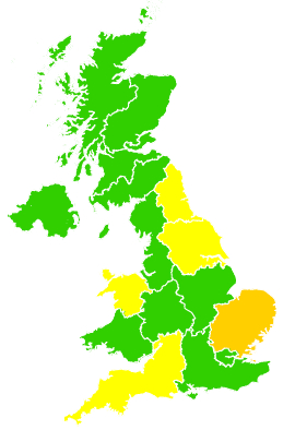 Click on a region for air pollution levels for 03/05/2005