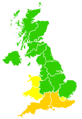 Click on a region for air pollution levels for 03/06/1997