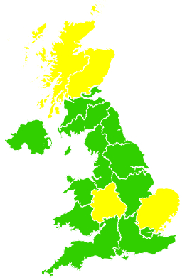 Click on a region for air pollution levels for 03/06/1999