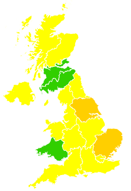 Click on a region for air pollution levels for 03/06/2002