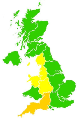 Click on a region for air pollution levels for 03/06/2020
