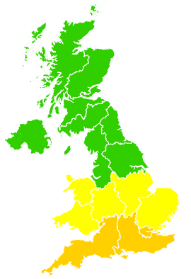 Click on a region for air pollution levels for 03/06/2022