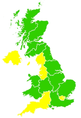 Click on a region for air pollution levels for 03/06/2023