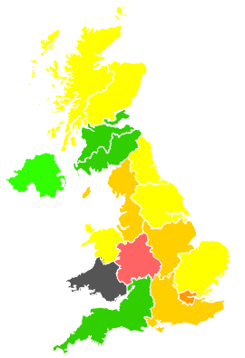 Click on a region for air pollution levels for 03/07/1991