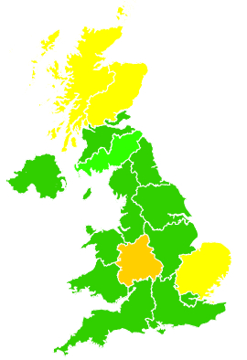 Click on a region for air pollution levels for 03/07/2005