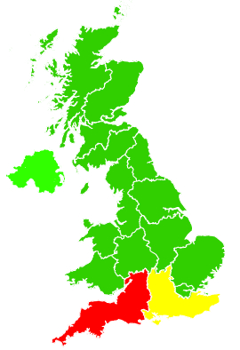 Click on a region for air pollution levels for 03/07/2010