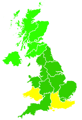 Click on a region for air pollution levels for 03/07/2019