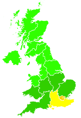 Click on a region for air pollution levels for 03/08/1996