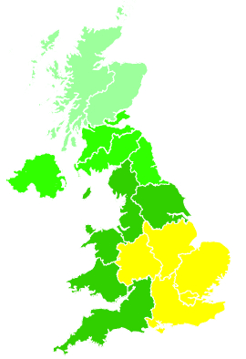 Click on a region for air pollution levels for 03/08/2001