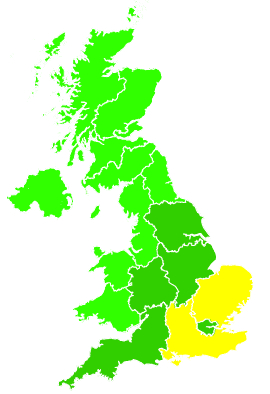 Click on a region for air pollution levels for 03/08/2007